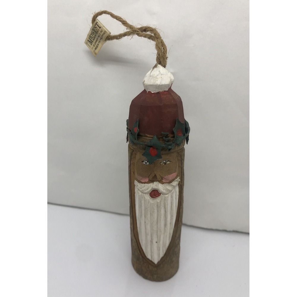 Midwest Cannon Falls‎ Folk Santa Christmas Tree Ornament Primitive Hand Painted